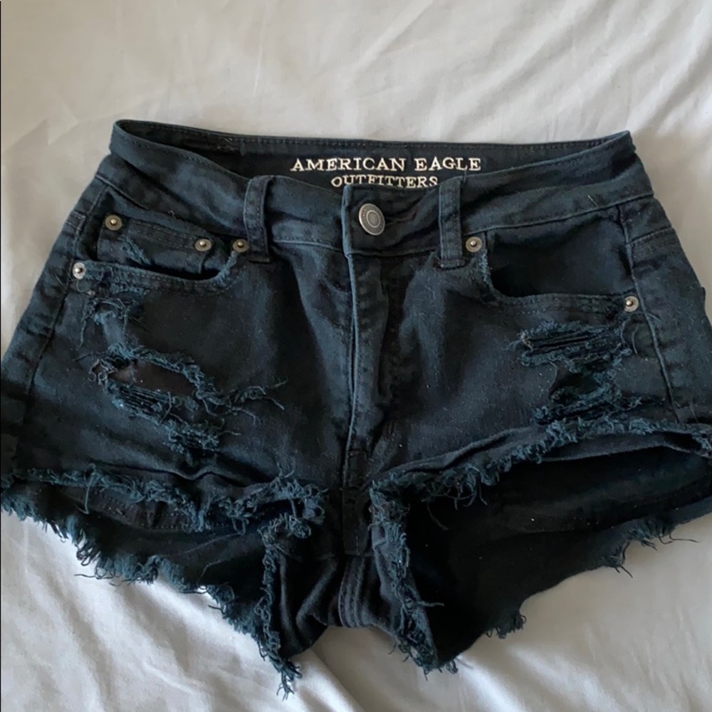American Eagle black jean shorts